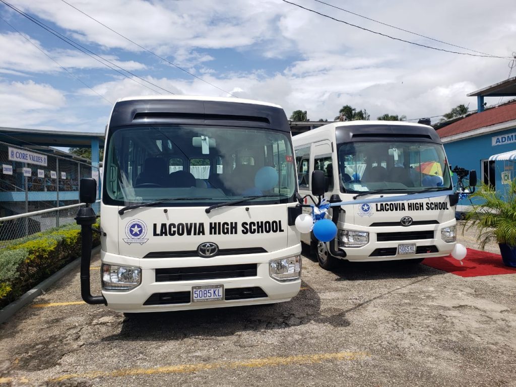 Lacovia High School gets two buses from Japan